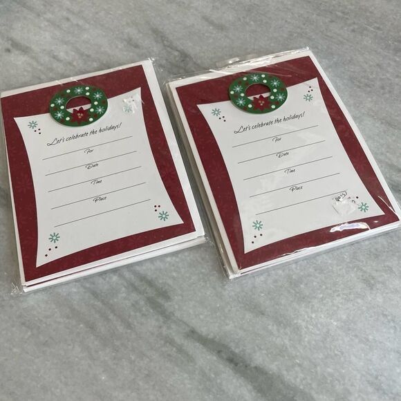 Vintage Party Express by Hallmark Invitation Kits Holiday Christmas 2 sets of 8 - Picture 1 of 4